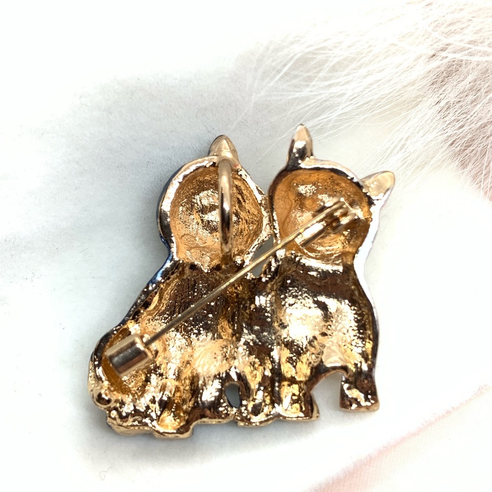 Cute Two Cats Cat Enamel Brooch - Picture 3 of 3